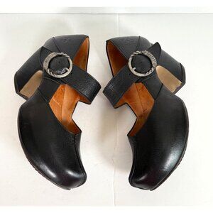 John Fluevog Leather Prepare Leader Platform Mary Jane Heels Black